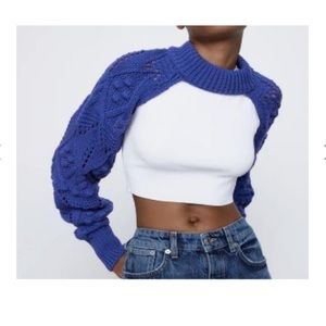 ZARA KNIT ARM WARMERS WITH BOBBLES